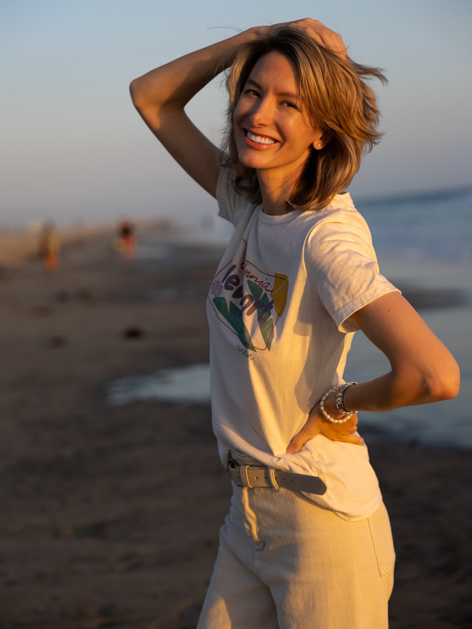 Artist-created handmade tee, featuring Newport, CA license plate art.