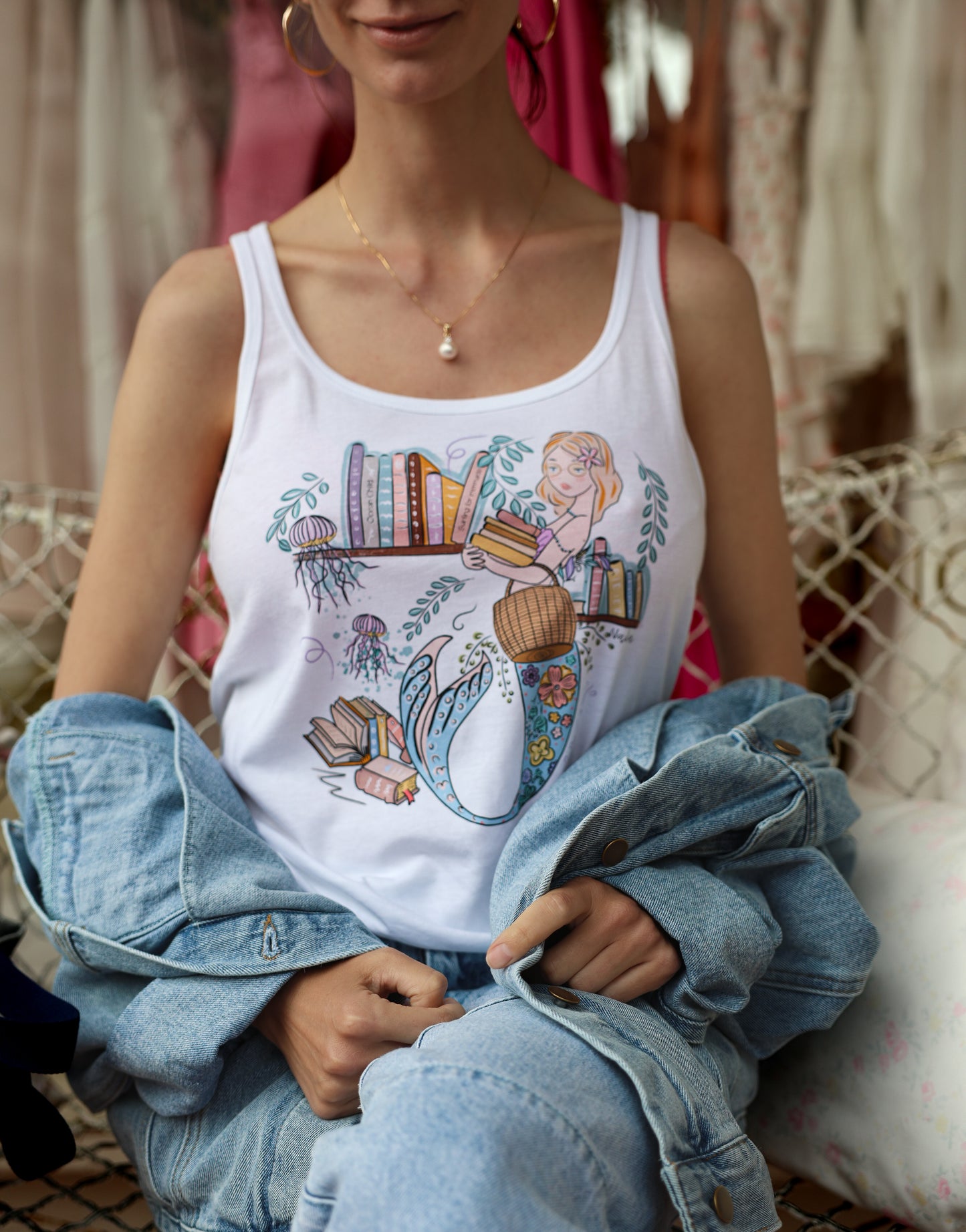 Mermaid Librarian Tank