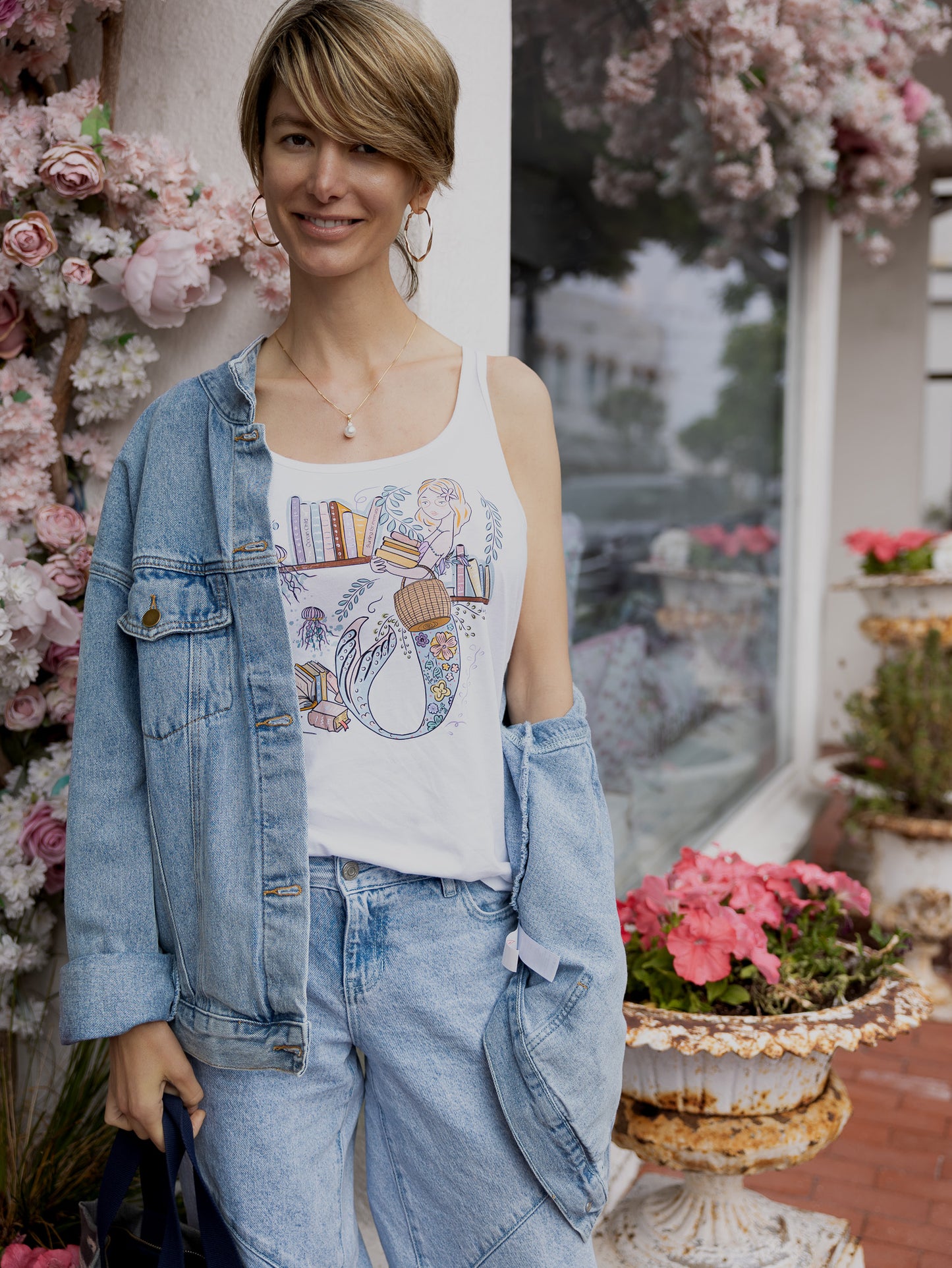 Mermaid Librarian Tank