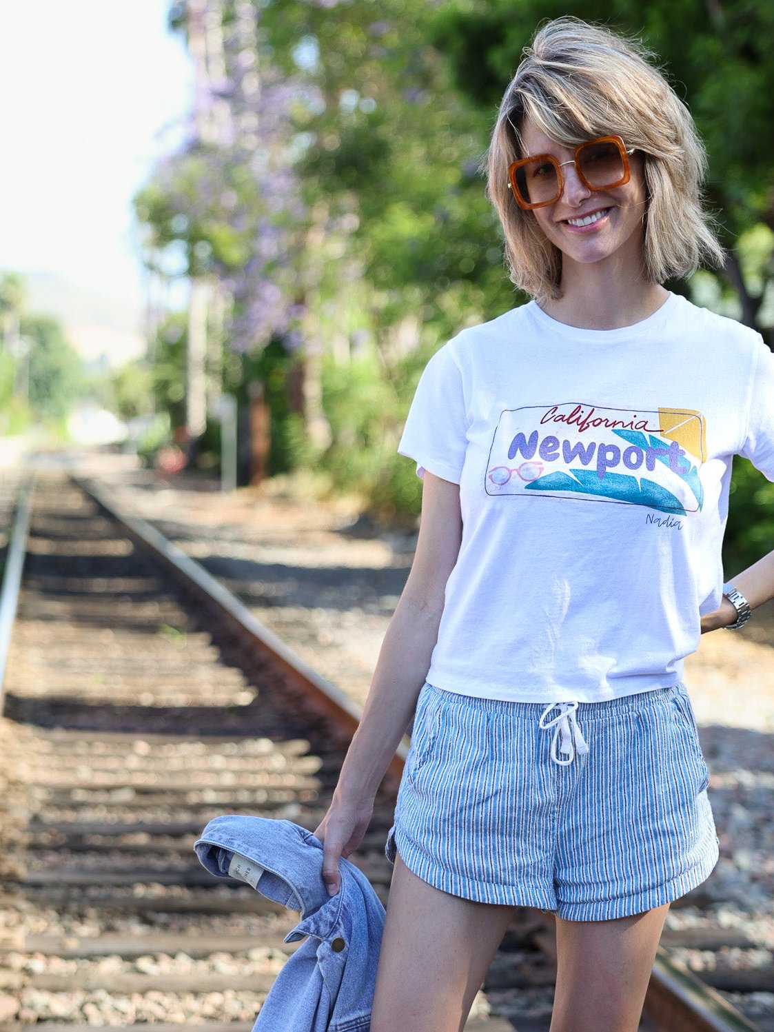 Newport Beach graphic tee for women