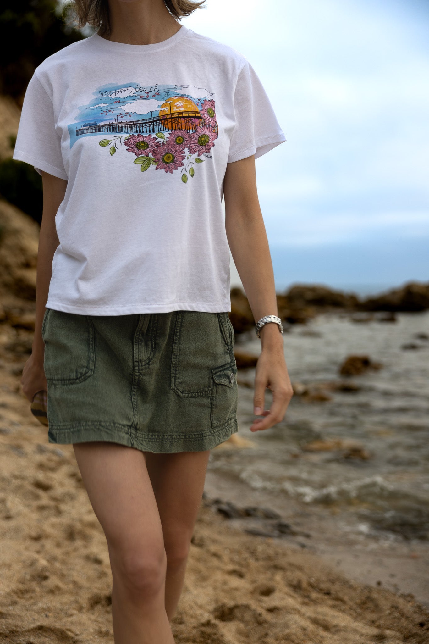 Newport Beach Pier graphic tee