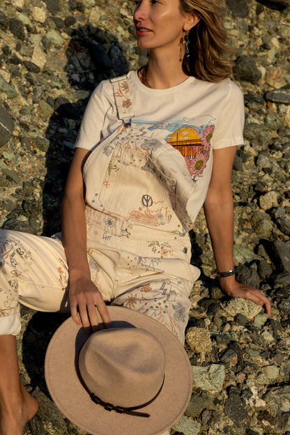 Newport Beach Pier Illustrated Tee