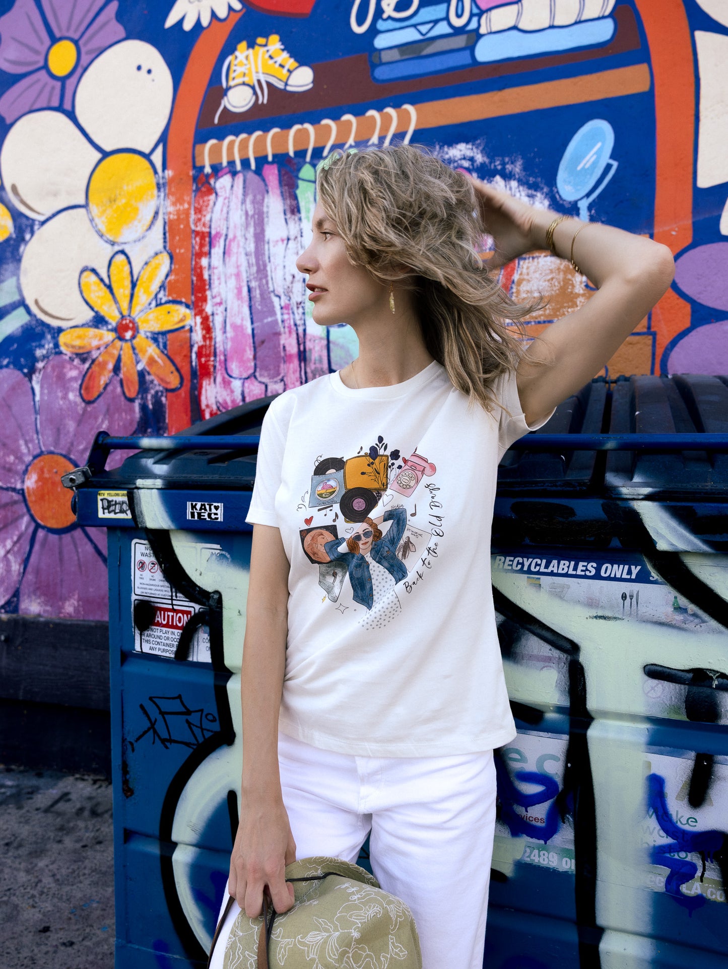 Back to the Old Days Vintage Inspired Hand-Illustrated Women's Tee