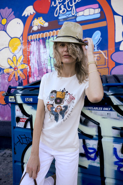 Back to the Old Days Vintage Inspired Hand-Illustrated Women's Tee