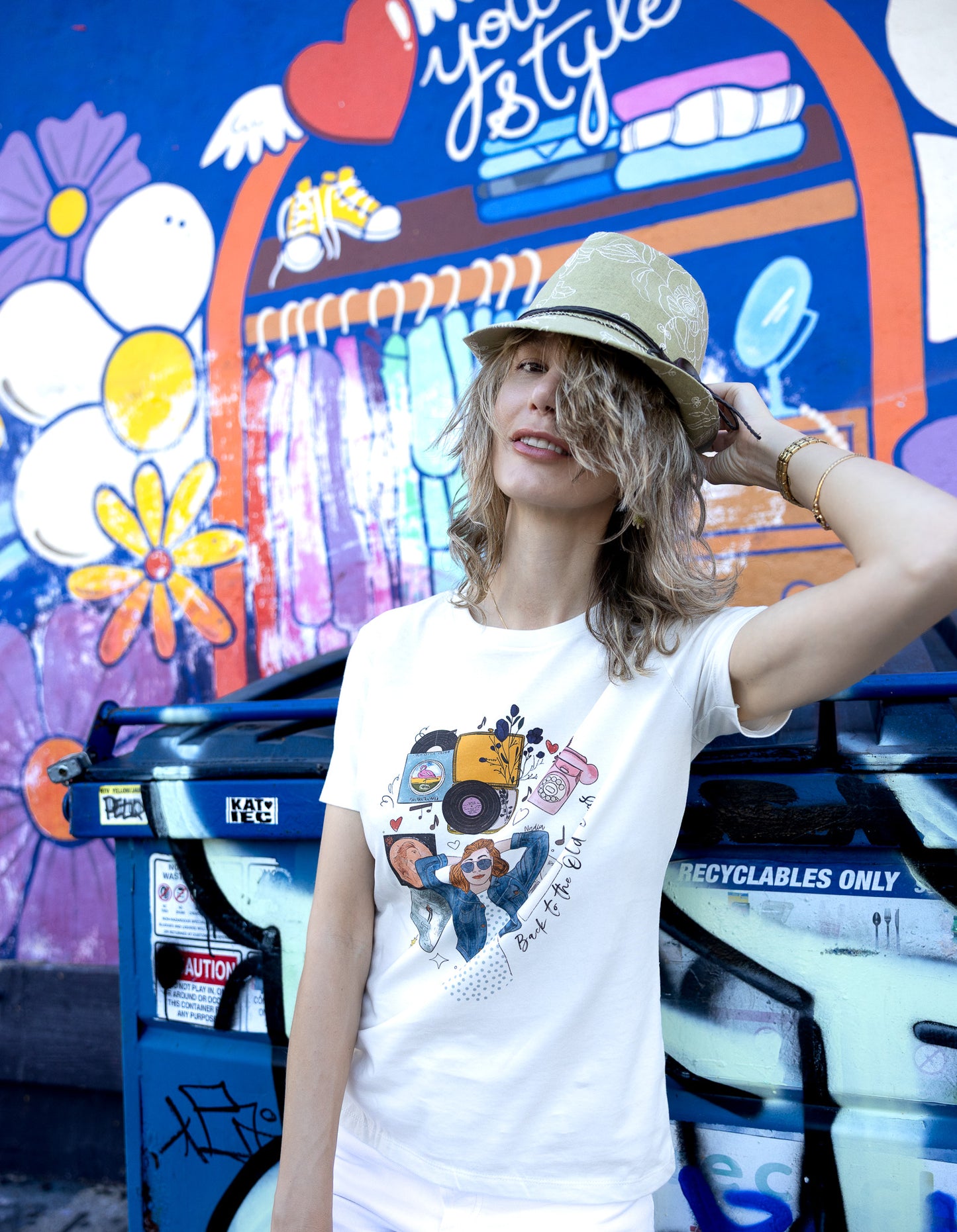 Back to the Old Days Vintage Inspired Hand-Illustrated Women's Tee