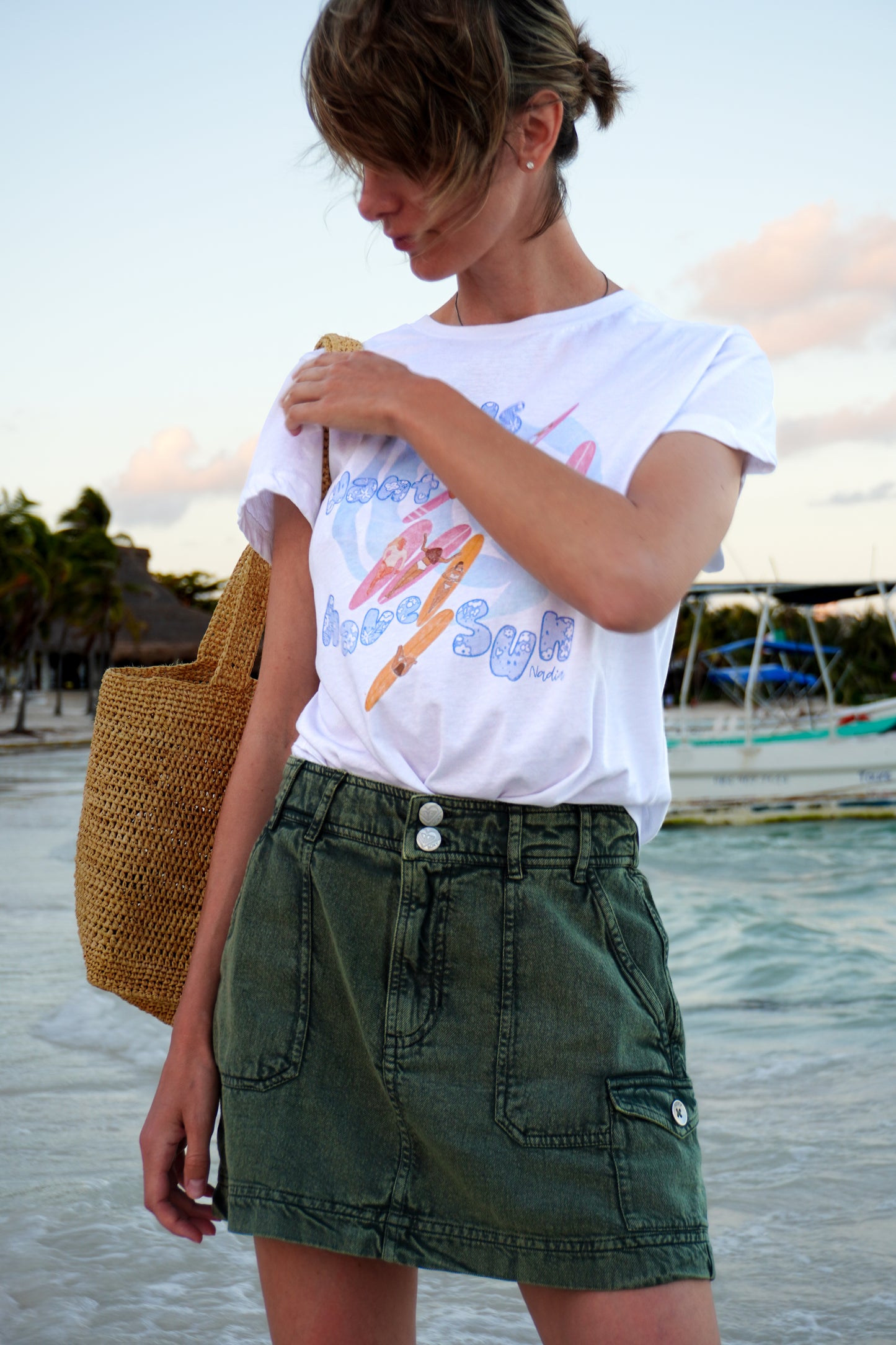 Empowerment meets coastal cool in our 'Girls Just Want to Have Sun' surfer girl tee! This hand-illustrated design features surfer girls living their best lives in the sun. Soft, comfortable, and perfect for beach days or everyday wear