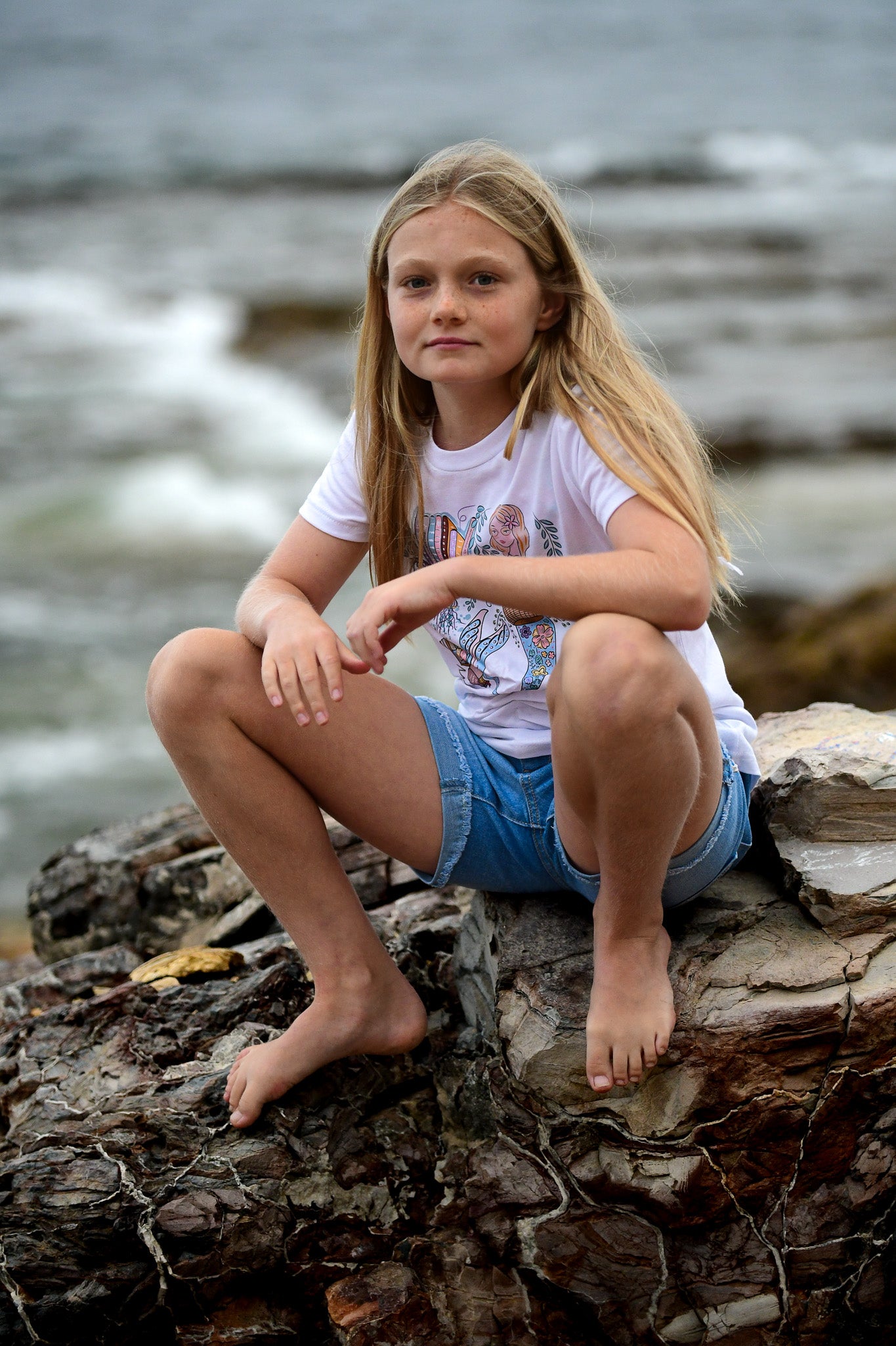 North Shore Girls graphic beach style tee for kids. 
