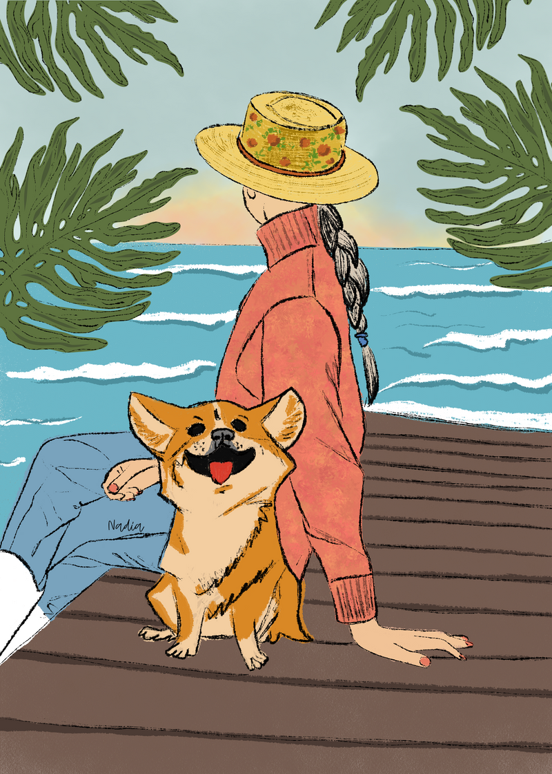 Sunset with Corgi