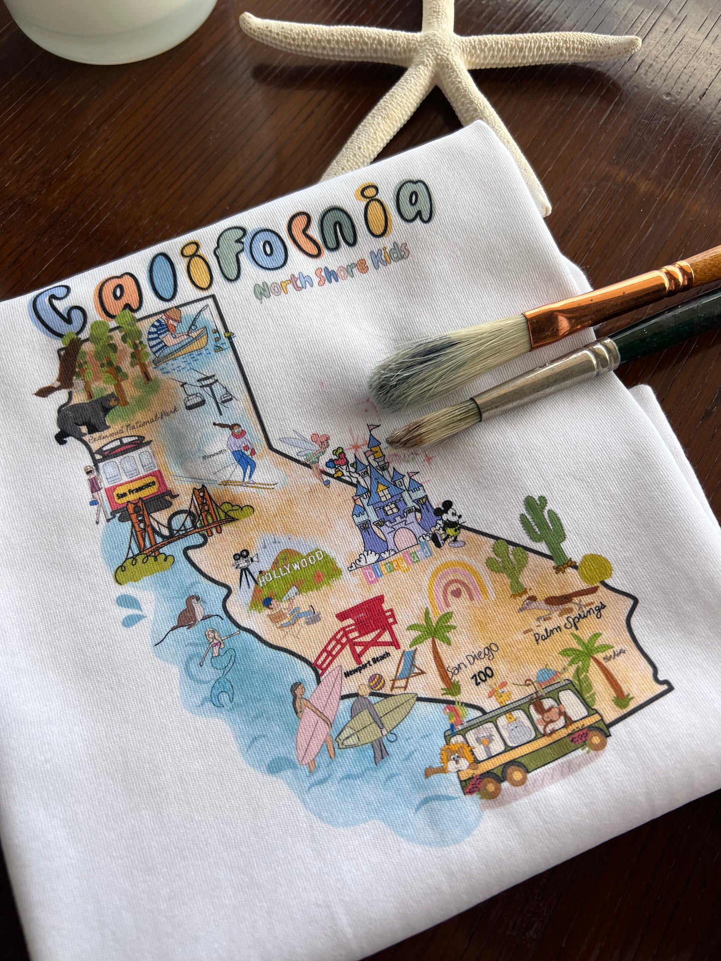 California Map North Shore Kids Illustrated Tee