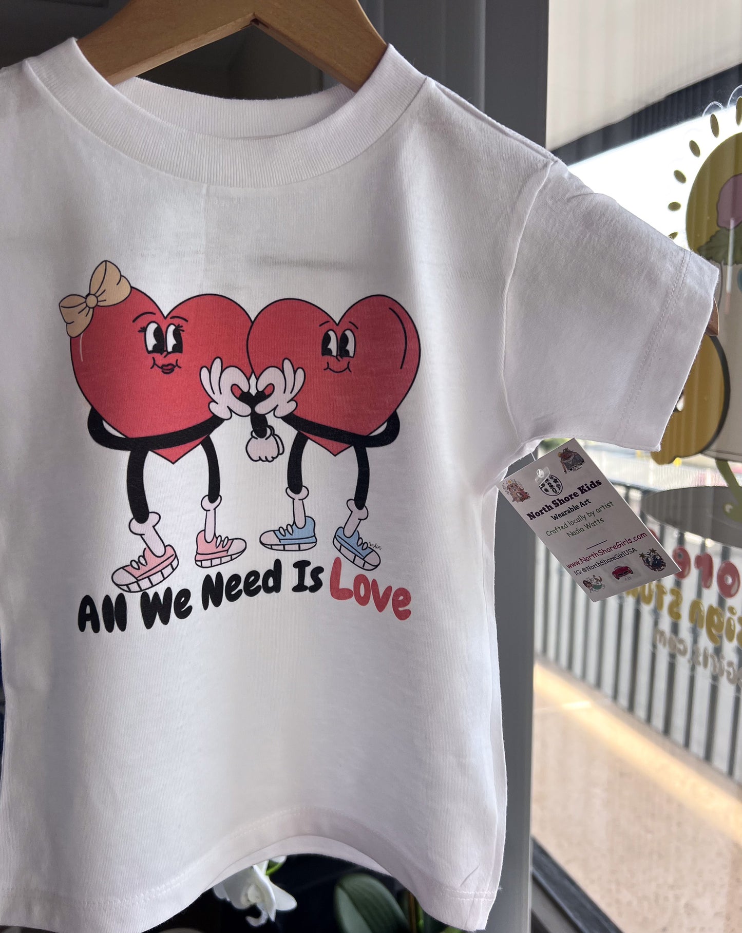 All we need is love graphic tee for small kids