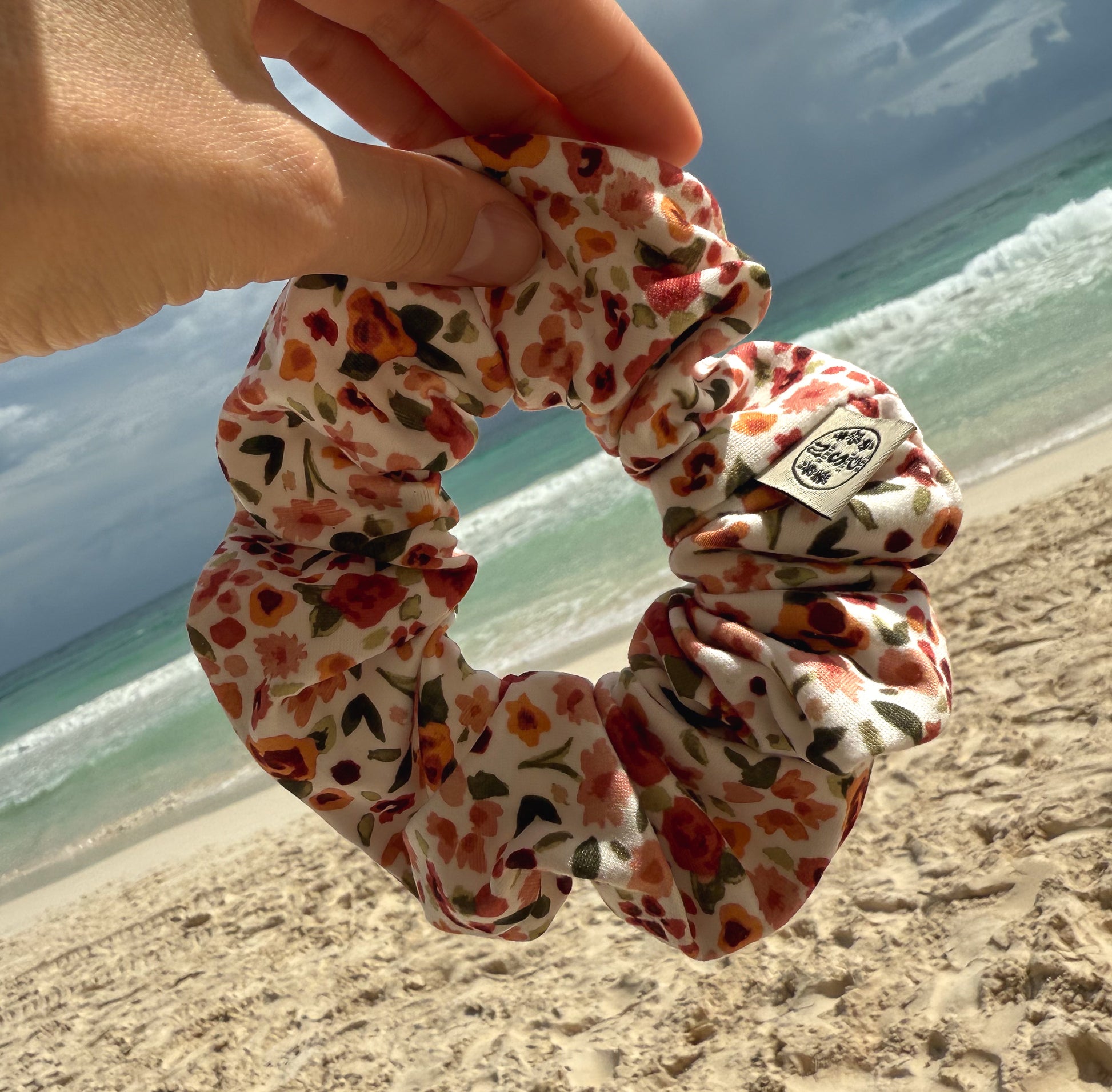 Island Oasis - oversized handmade scrunchie for a beach loving girl. 