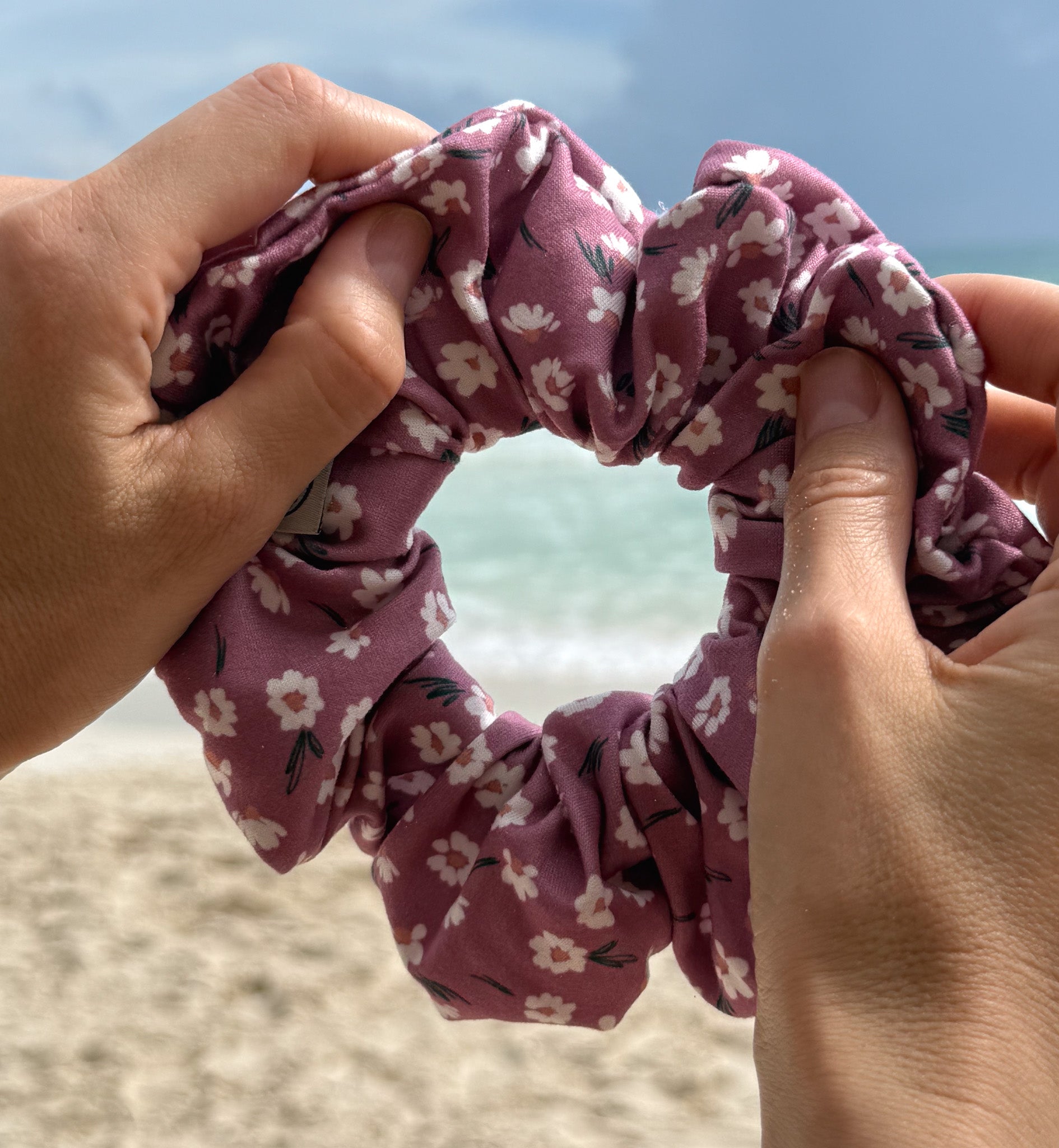 Plum Island. Oversized handmade scrunchie made in California by a local artist