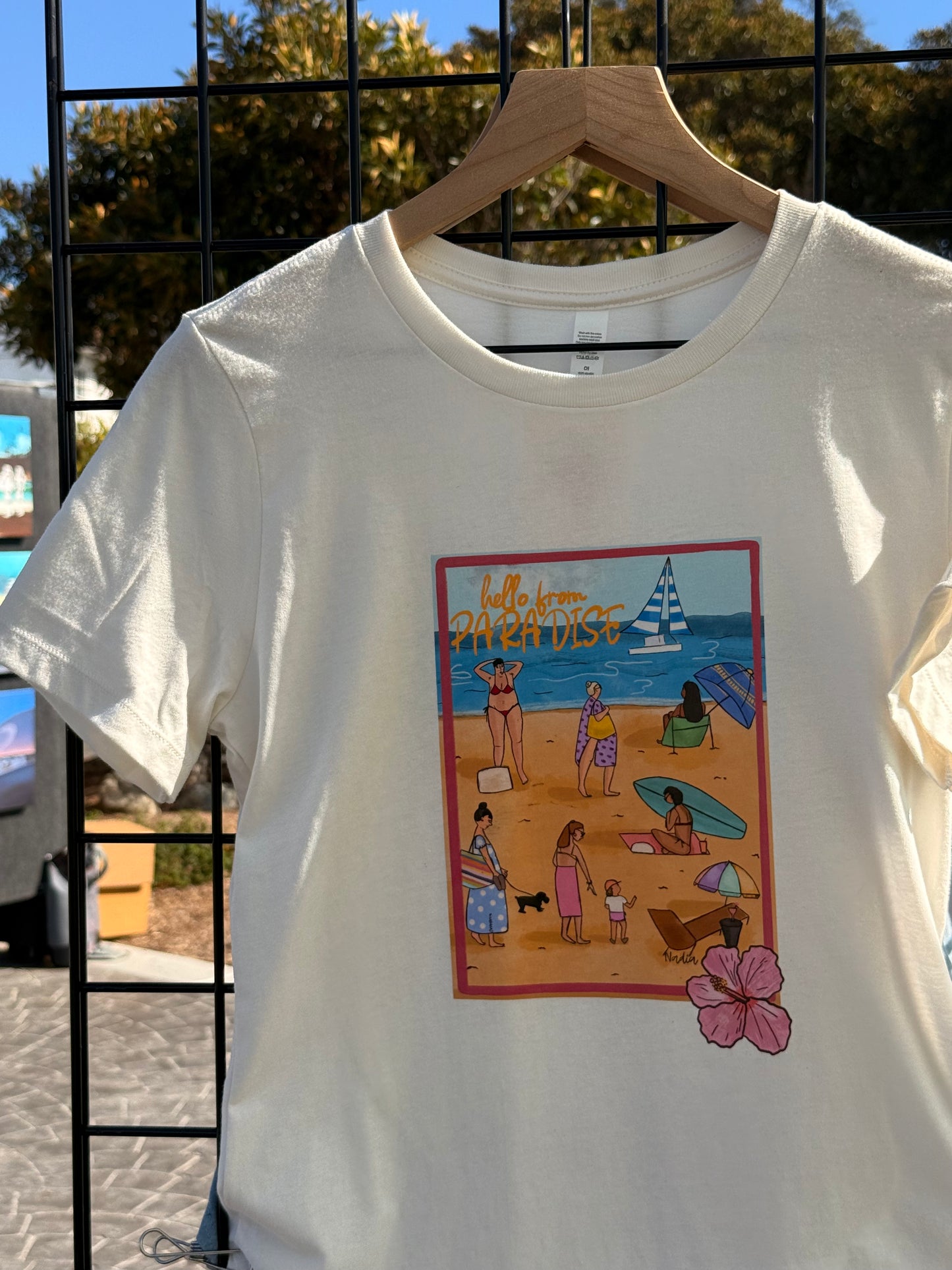 Hello from Paradise Hand-Illustrated Women's Sustainable Graphic Tee