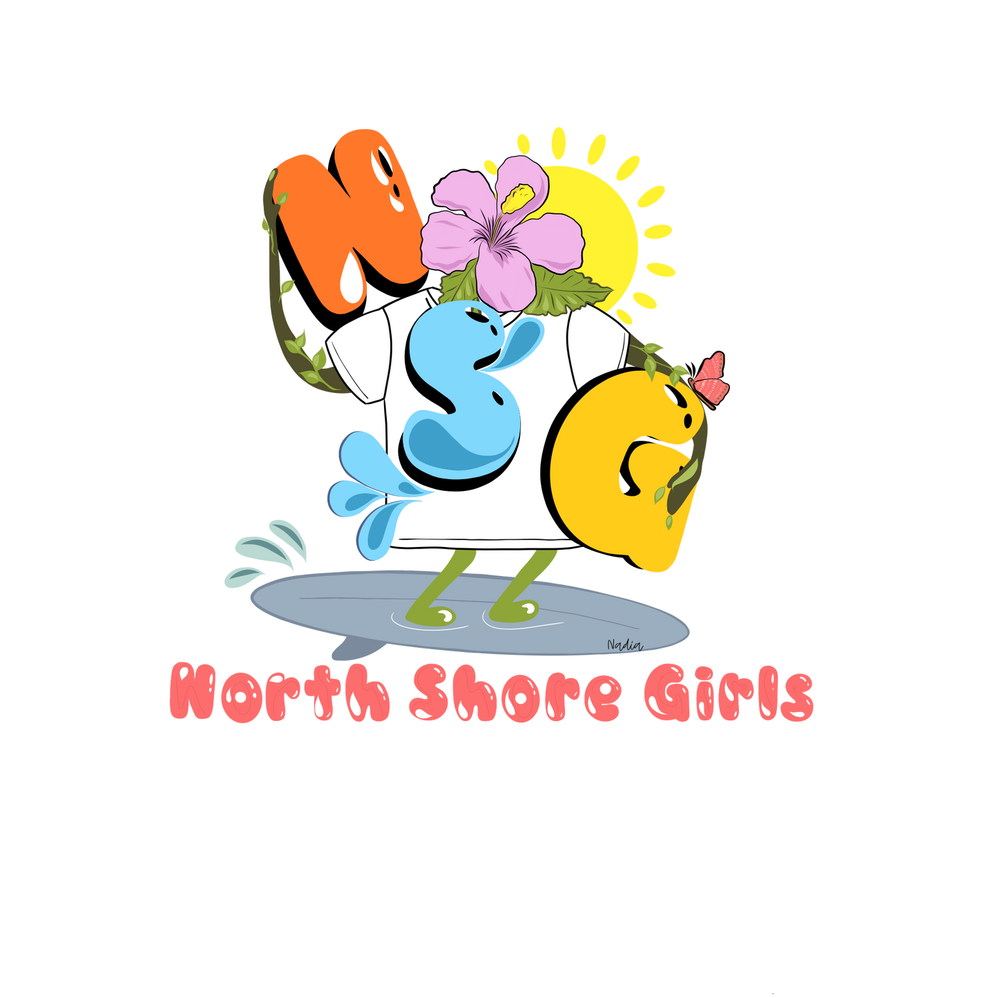 NSG North Shore Girls hand-drawn logo