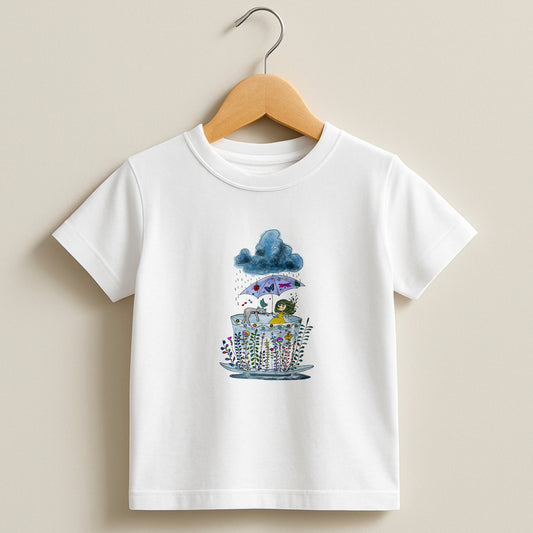 Teacup Garden Illustrated whimsical tee for kids by North Shore Girls