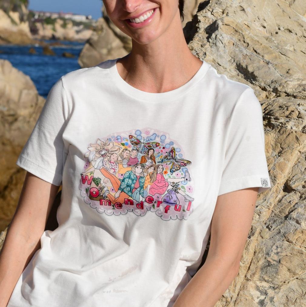 womenderful illustrated inspiring women's graphic tee