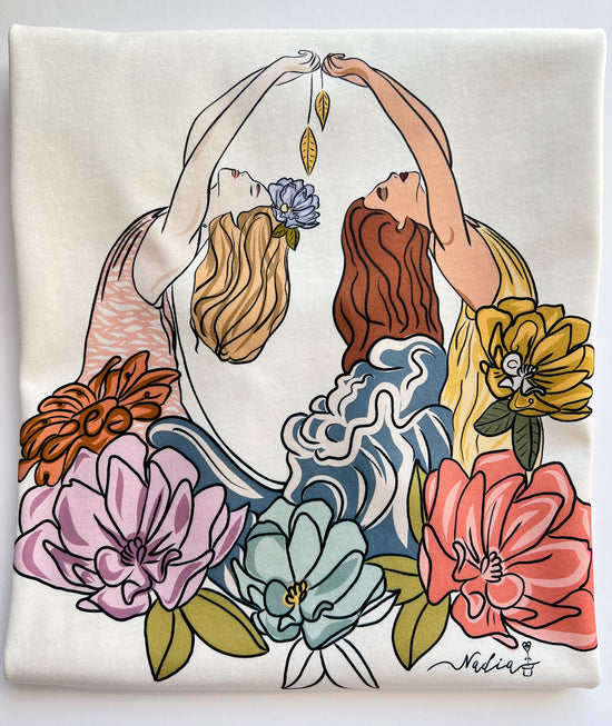 Womenderful is a female-led design studio that creates original and empowering art. This graphic tee features our Sea Goddesses hand-drawn print, printed on softest finest cotton. 